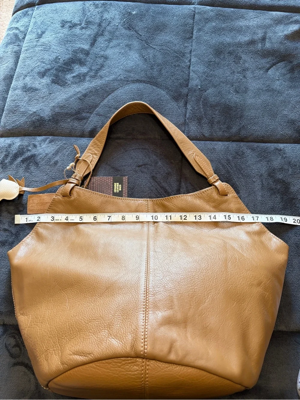 New Large Brown Pebble Leather Hobo Shoulder Tote